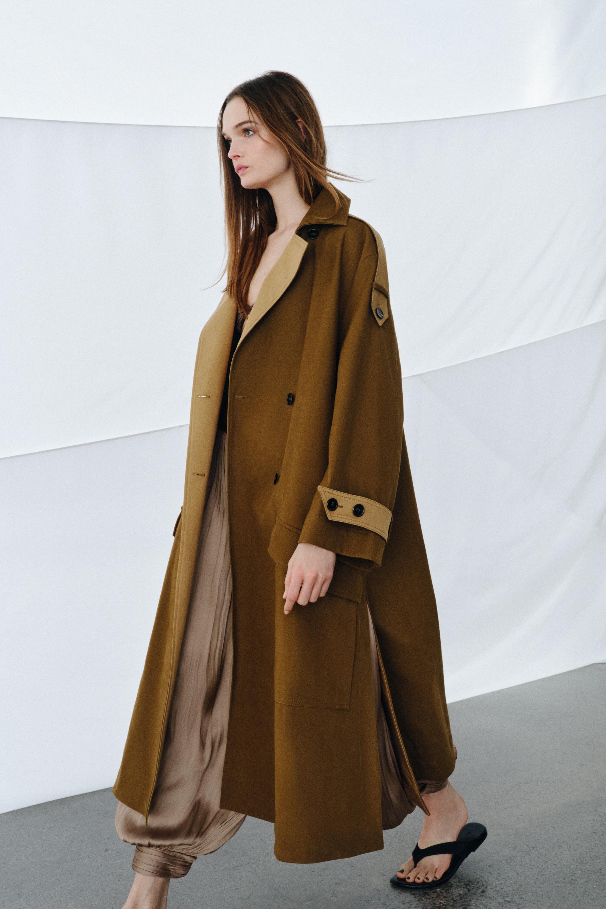 ZW COLLECTION COMBINED LONG TRENCH COAT